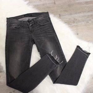 Flying Monkey Black/Grey Faded Raw Edge Jeans